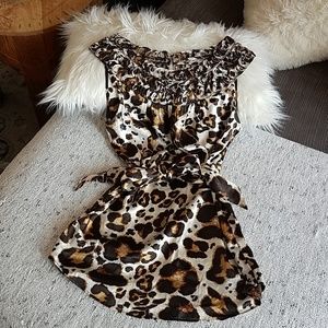 Etcetera Sleeveless Leopard Silk Blouse Fall Top